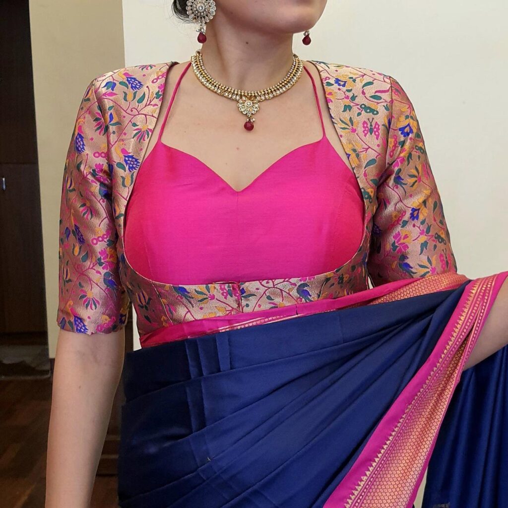 Fancy Paithani Saree Blouse Design