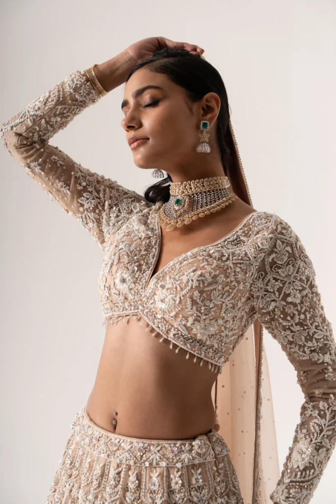 Full Sleeve Blouse Designs for Lehenga