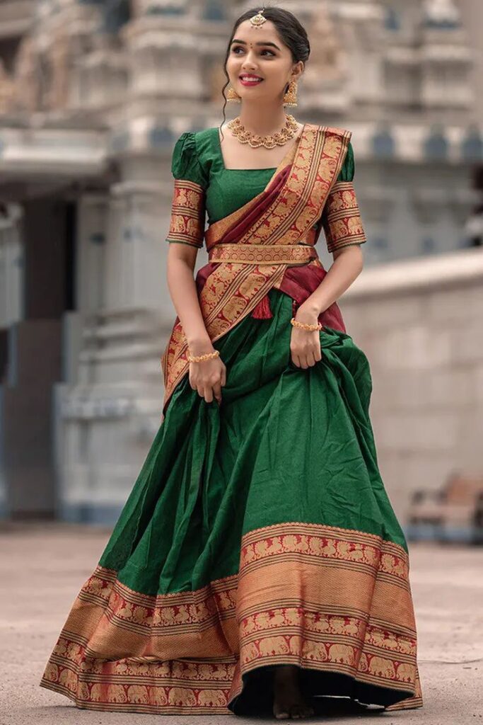 South Indian Half Saree Blouse Designs