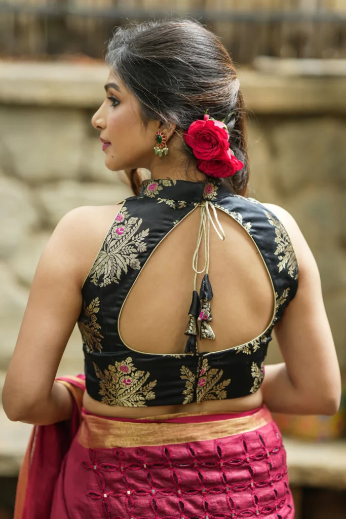 Back High Neck Blouse Designs
