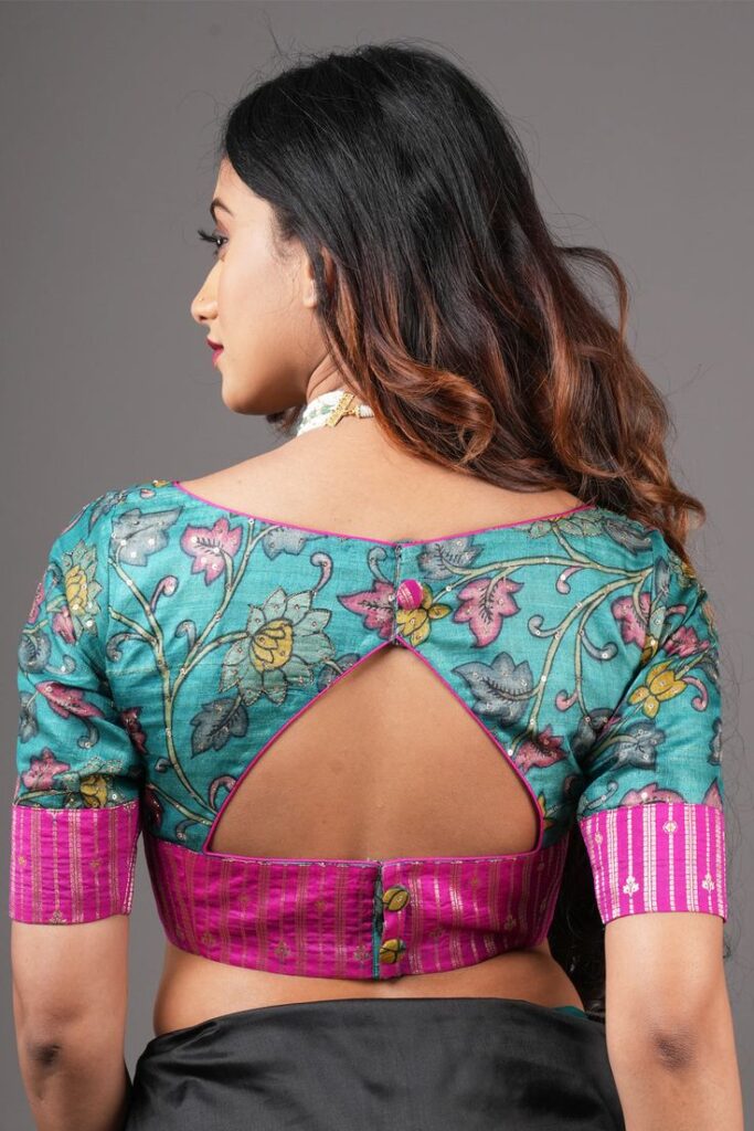 Back Side Rethna Blouse Designs Images Double Color