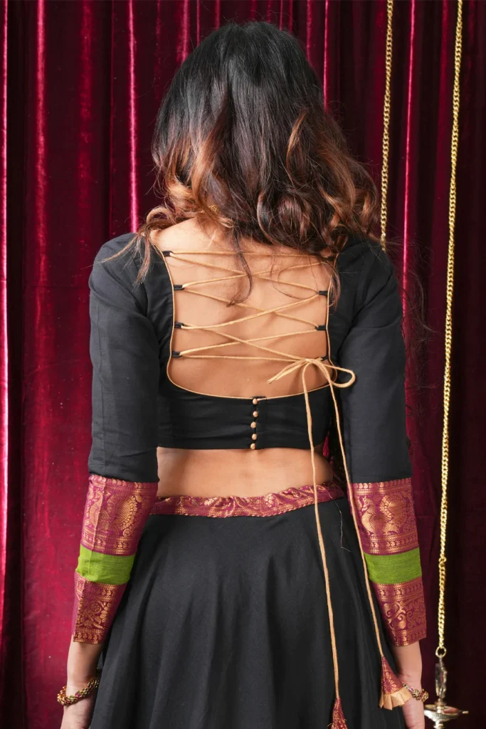 Black Blouse Square Neck Designs