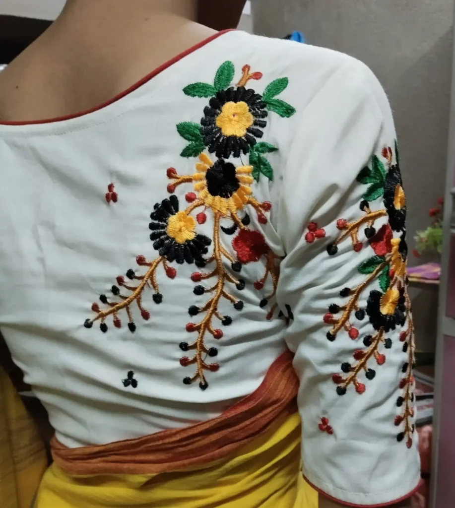 Blouse Back Neck Flower Designs