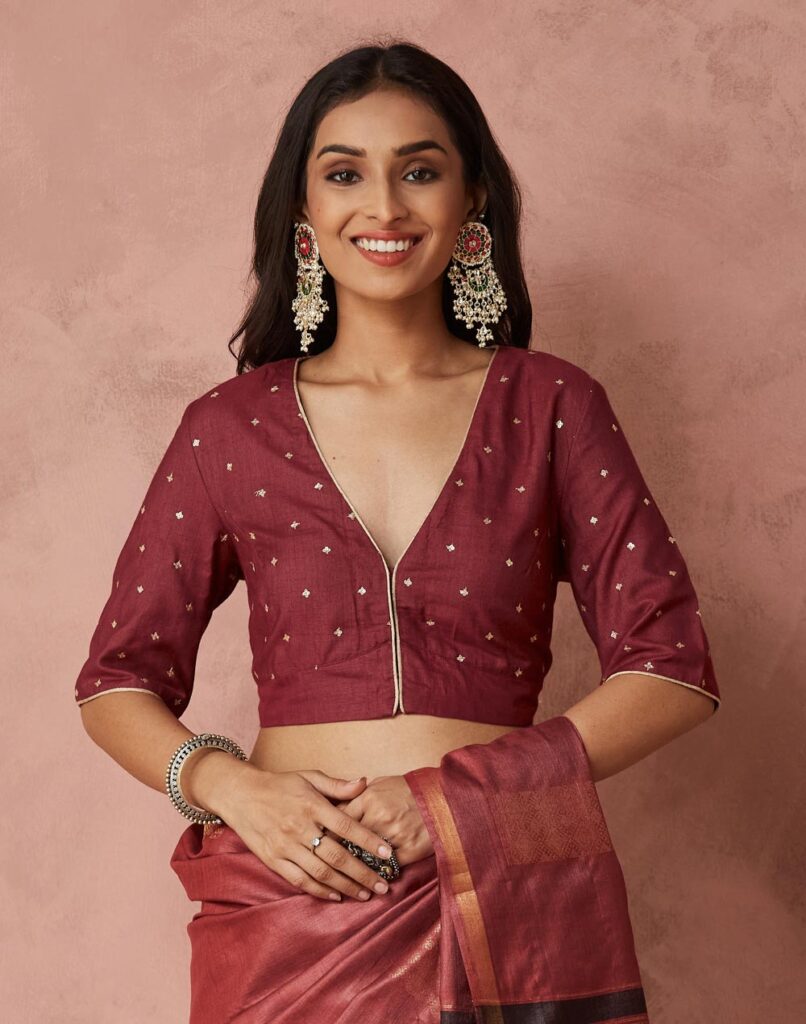 Blouse Design High Neck Collar