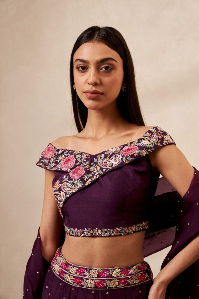 Blouse Designs Boat Neck for Crop Top