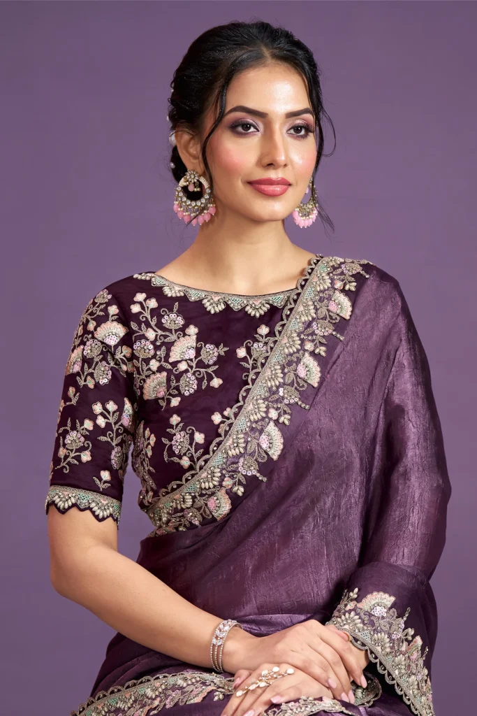 Boat Neck Lavender Blouse