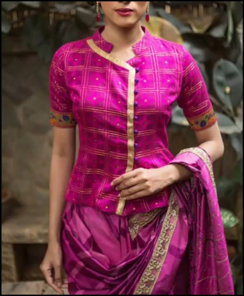 Boat Neck Rajasthani Blouse Design