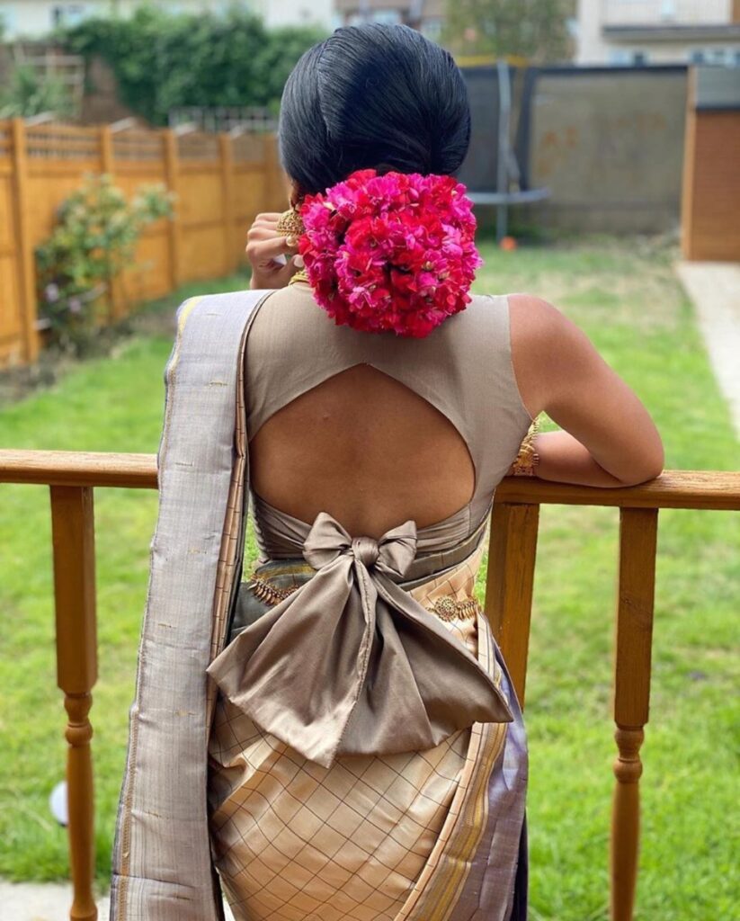 Bow Cut Blouse Design