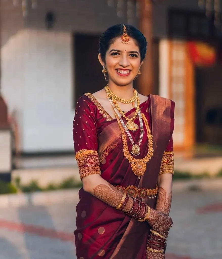 Bridal Blouse Design Maroon Color