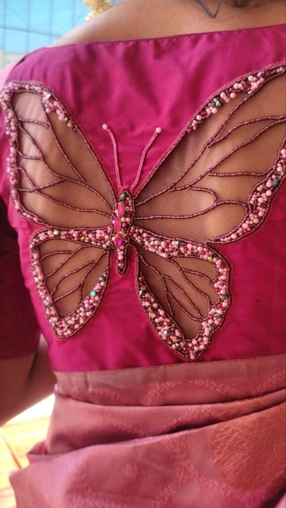 Butterfly Back Blouse Design
