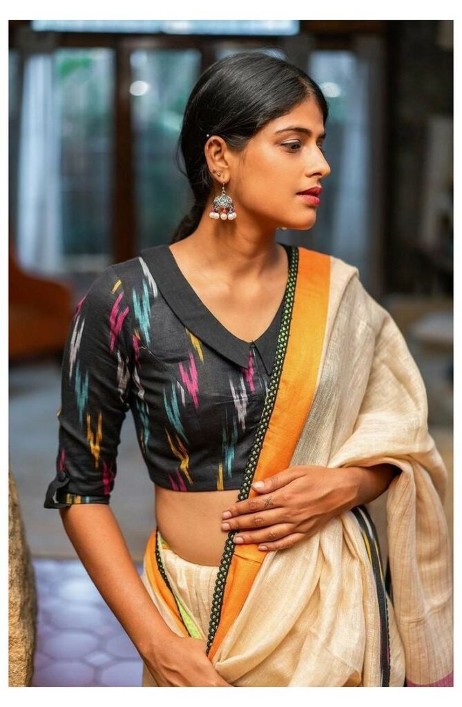 Collar Blouse Neck Design for Office Wear