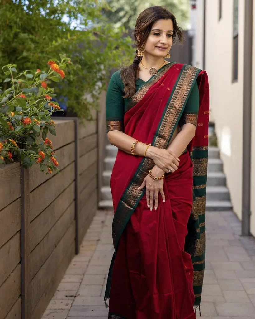 Cotton Tissue Saree Blouse Design