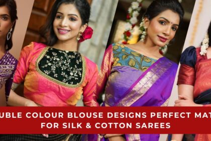 Double Colour Blouse Designs