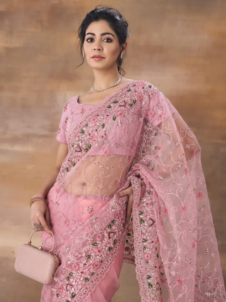 Flower Net Blouse Design