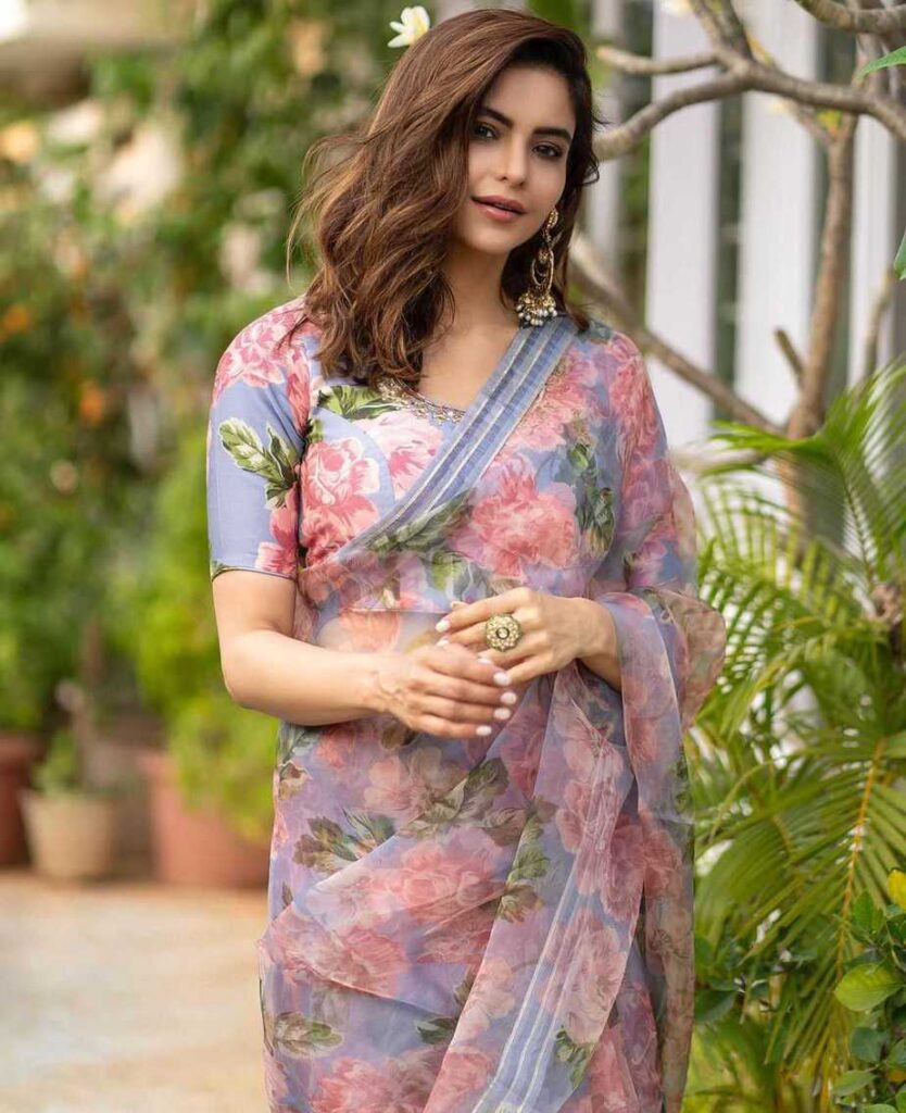 Flower Print Blouse Design