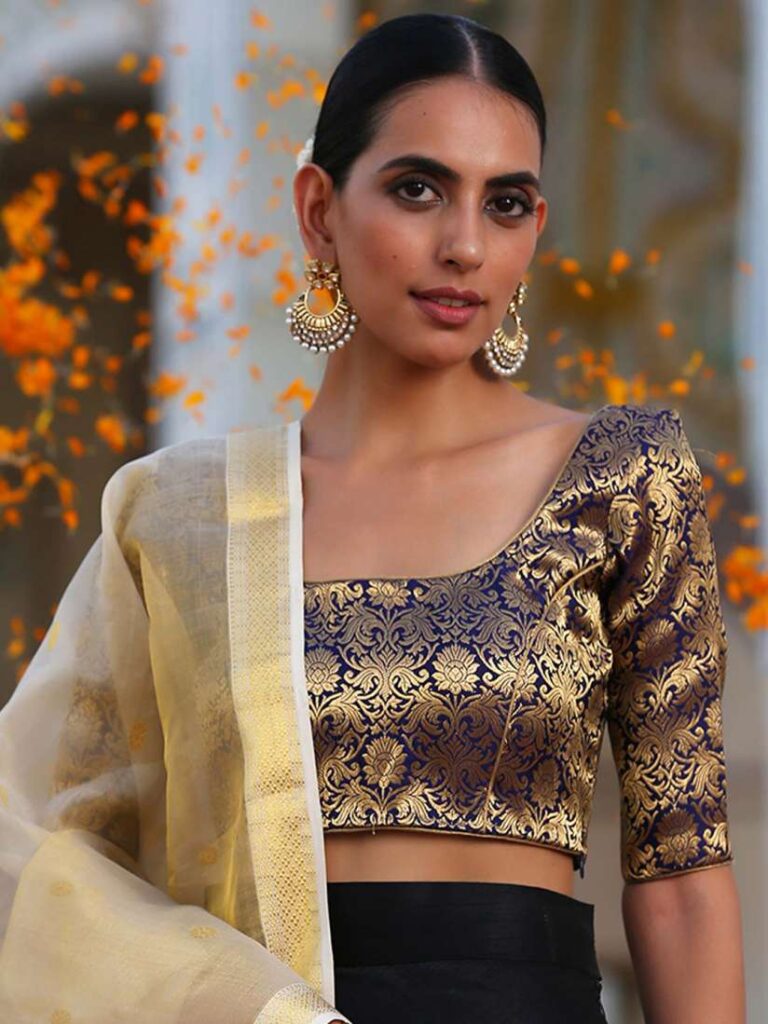 Golden Brocade Blouse Designs