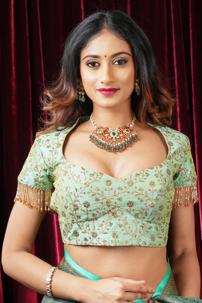 Heart Shape Blouse Designs Front and Back