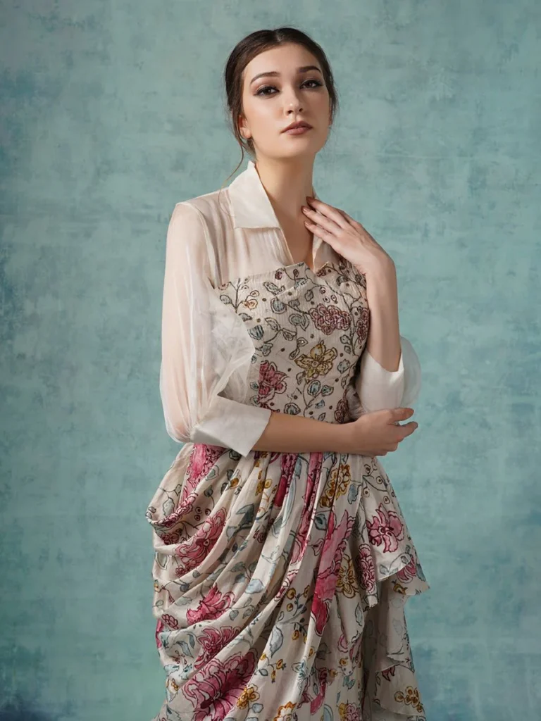 High Neck Collar Blouse Design