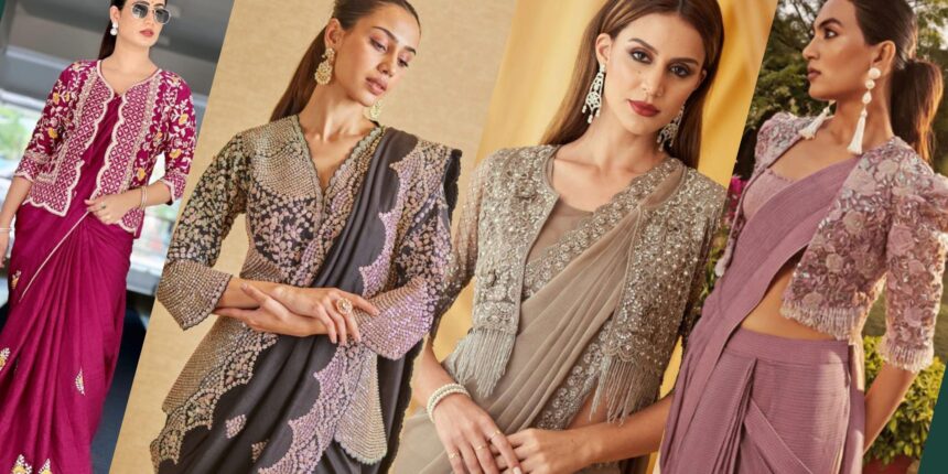 Jacket Blouse Design for a Modern Ethnic Look Front and Back