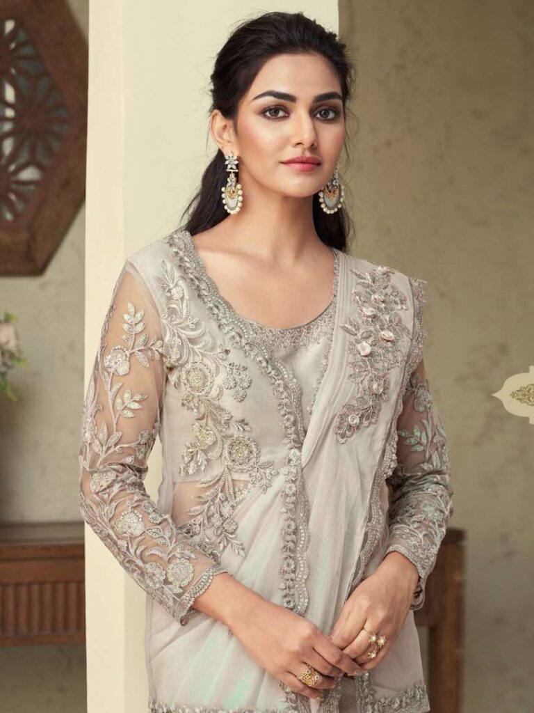 Jacket Style Blouse Designs for Sarees