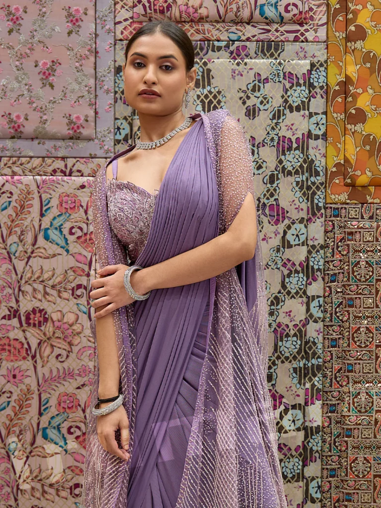 Lavender Cape-Style Blouse