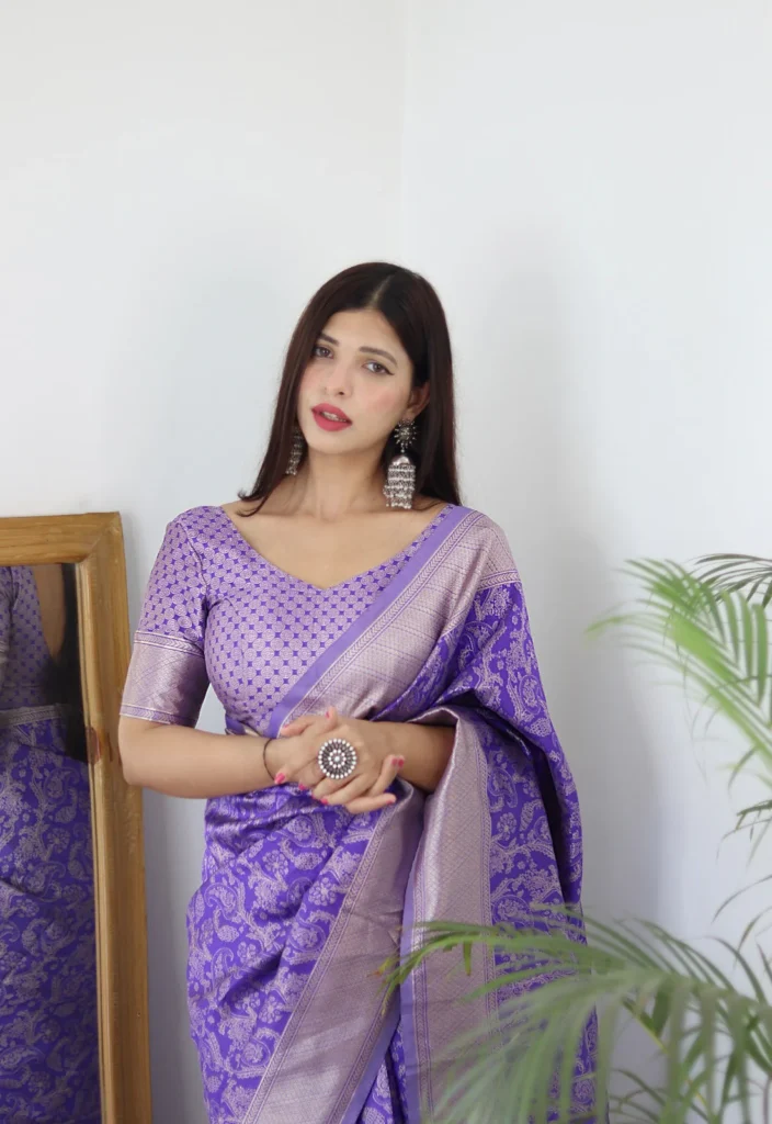 Lavender Colour Blouse Designs