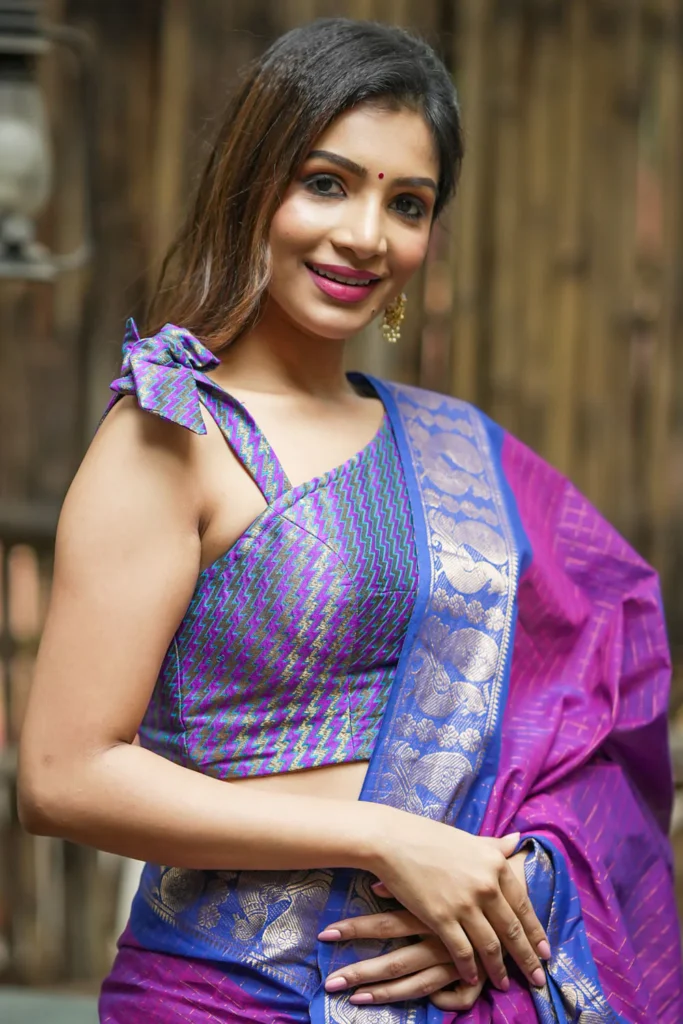Lavender One-Shoulder Blouse