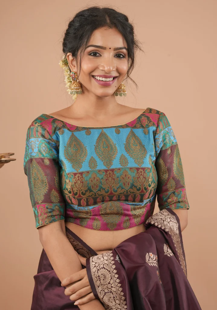 Multicolor Pattu Saree Blouse Designs