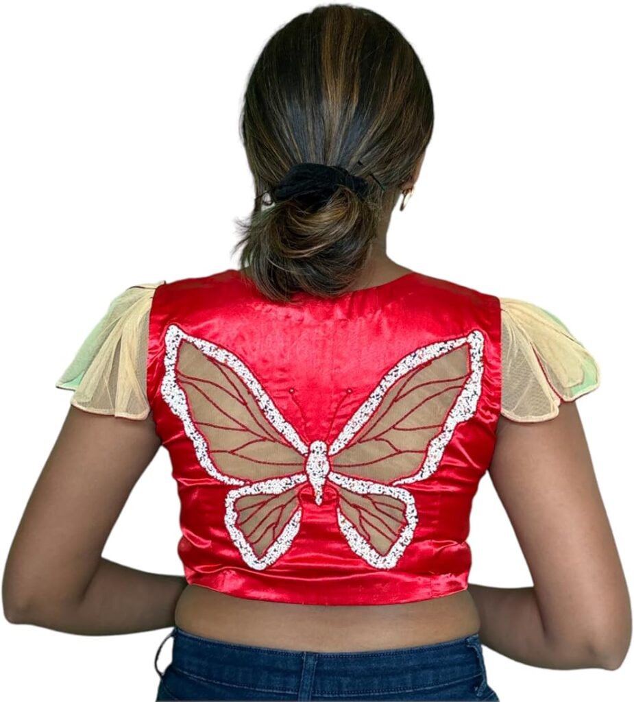 Net Butterfly Blouse Design