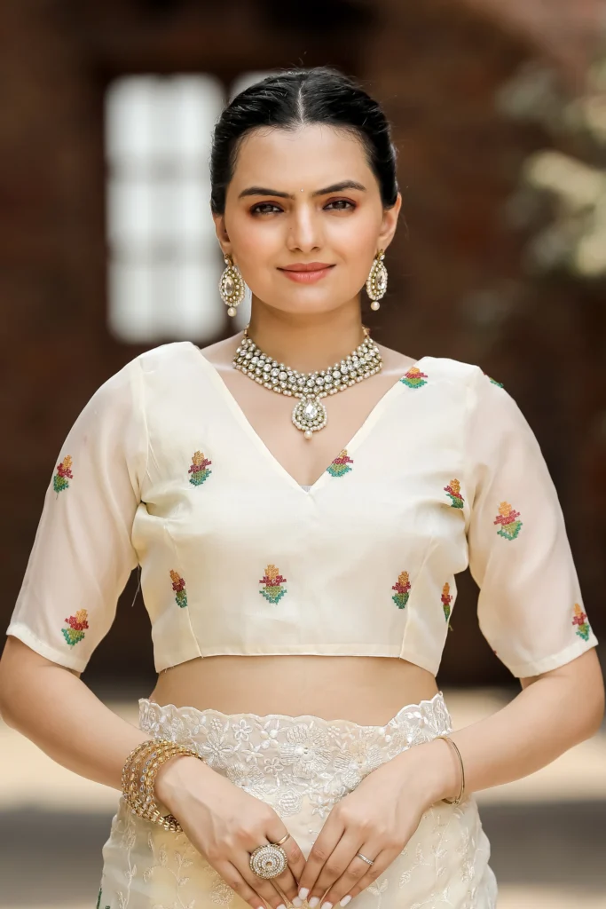 Off-White Chiffon Blouse