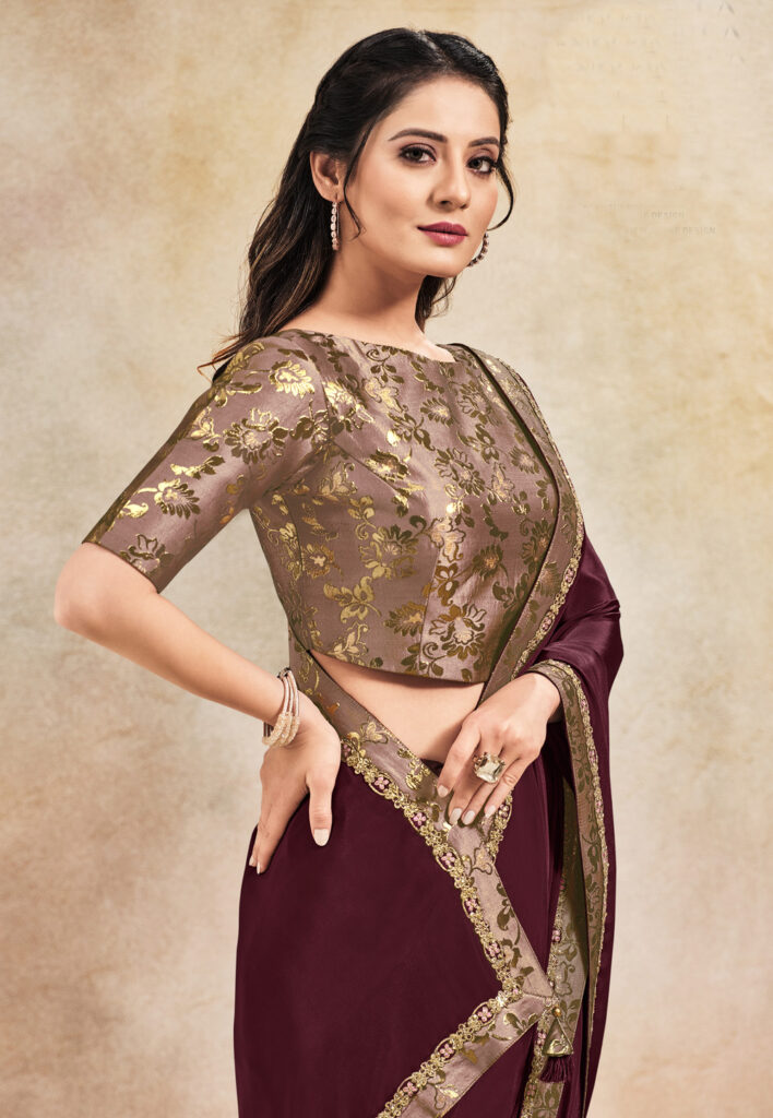 Plain Georgette Blouse Designs