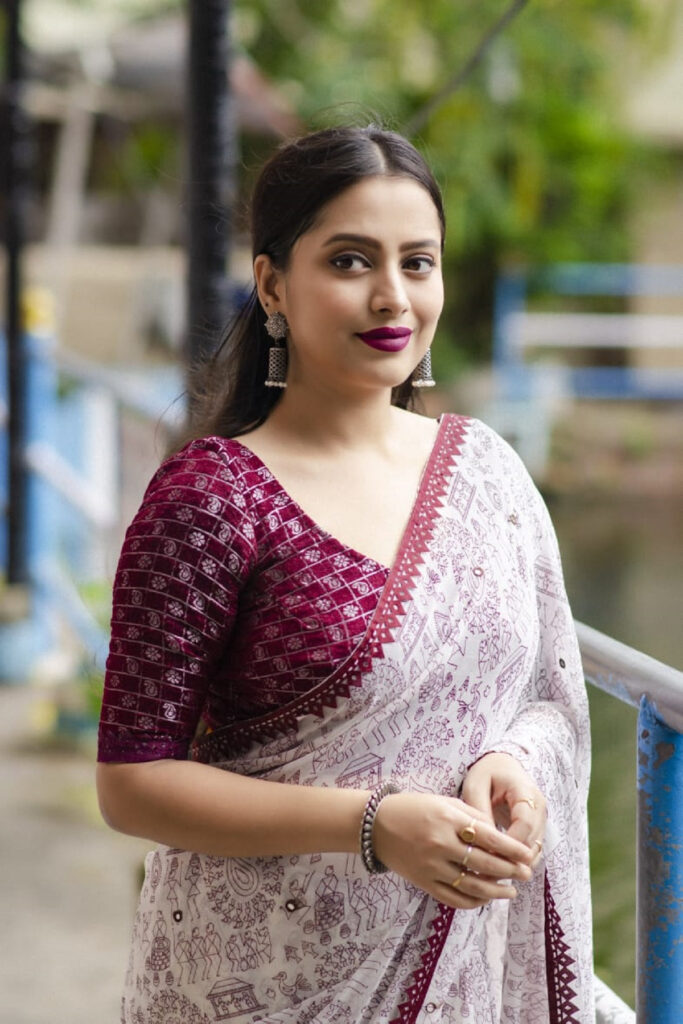 Plain Georgette Sarees with Designer Blouse