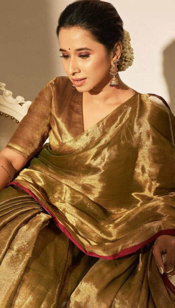 Plain Golden Blouse Design
