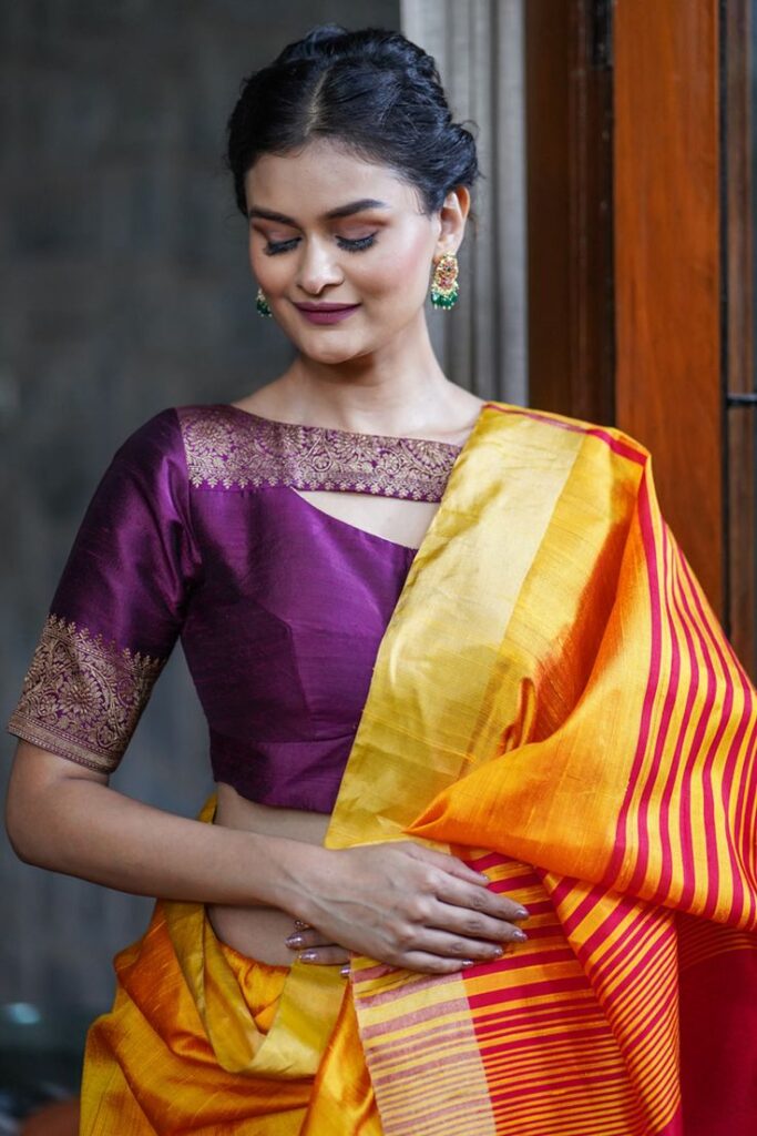 Plain Raw Silk Blouse Designs