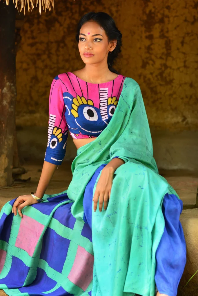 Plain Saree with Design Blouse
