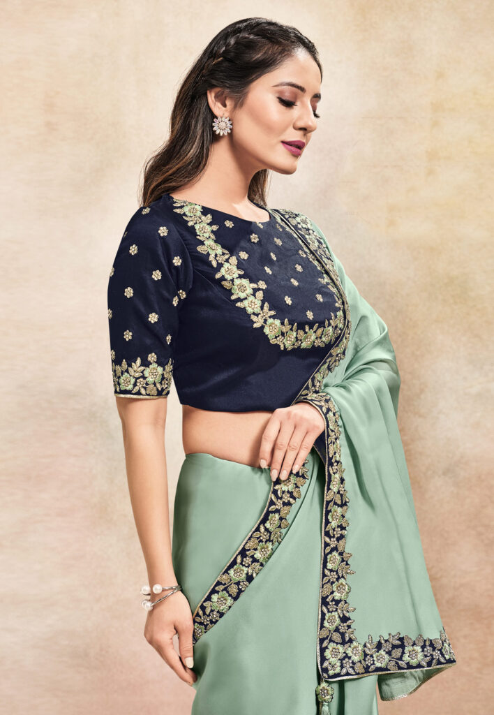 Plain Saree with Designer Blouse