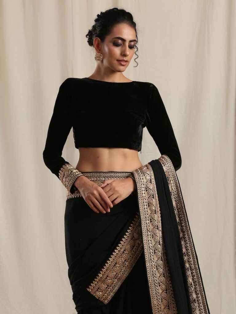 Plain Velvet Blouse Designs