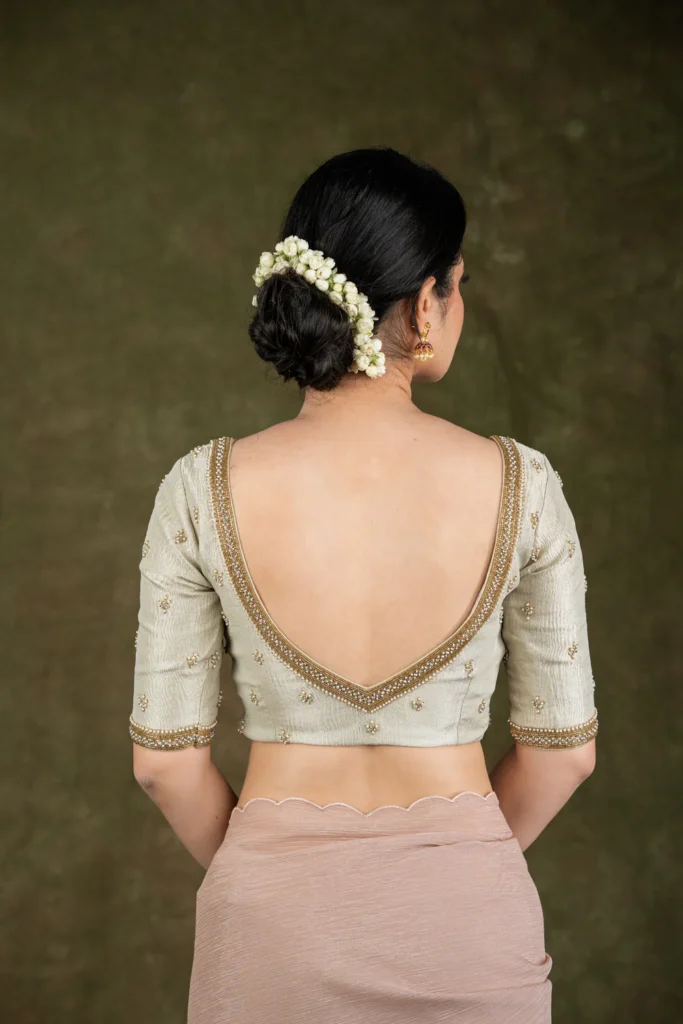 Silver Blouse Designs Back
