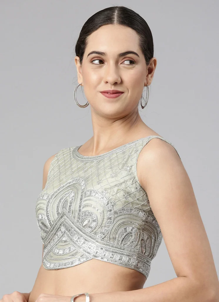 Silver Color Designer Blouse