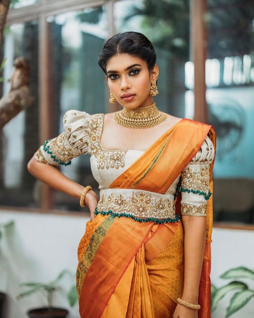 Simple Engagement Blouse Designs