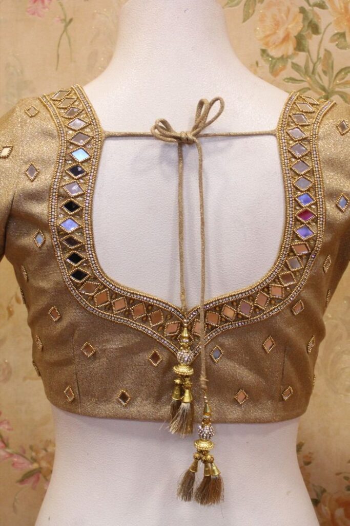Stone Lace Work Blouse Designs