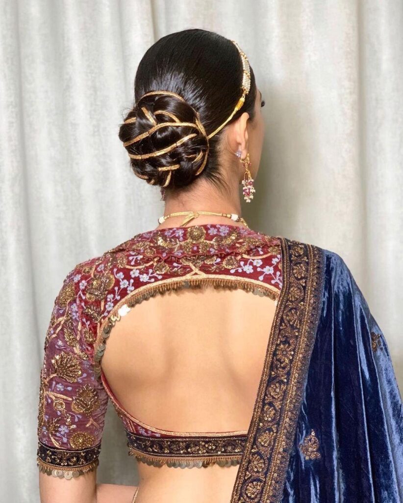 Trendy High Neck Blouse Back Designs