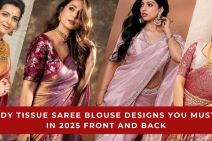 Trendy Tissue Saree Blouse Designs