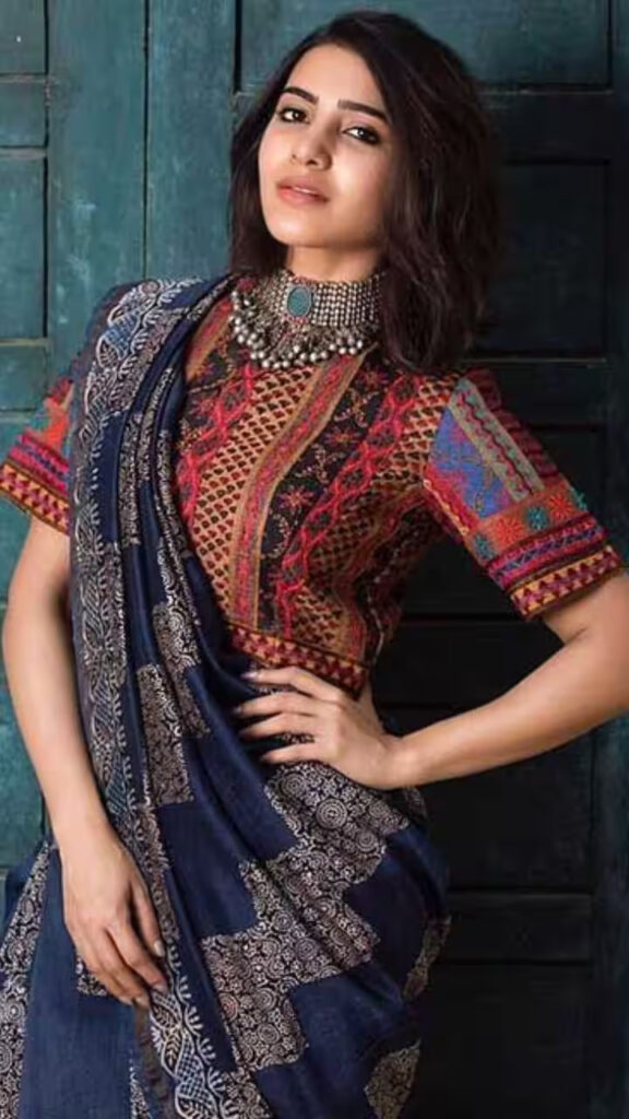 Ajrakh High Neck Blouse