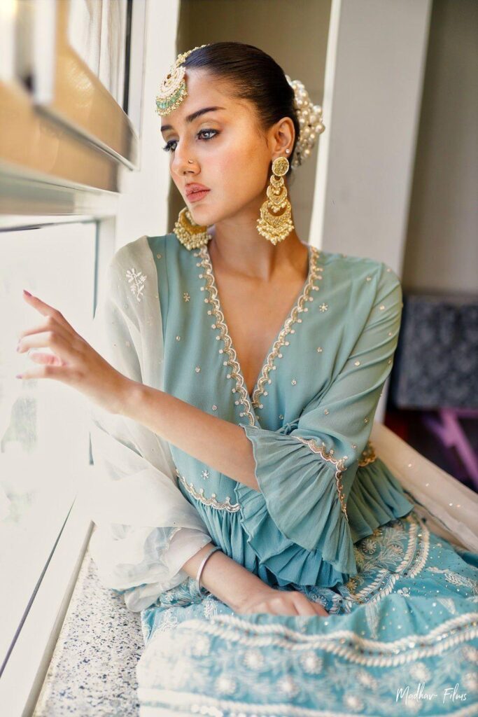 Angrakha Blouse with Ruffle Detailing