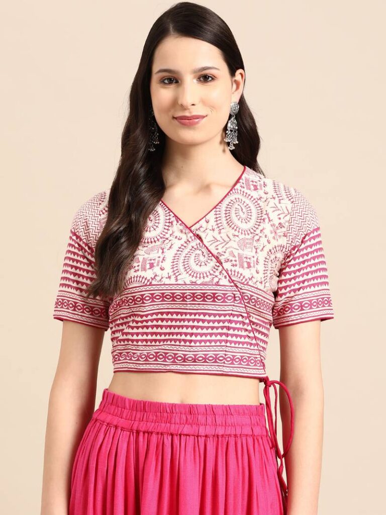 Angrakha Blouse with Tassels