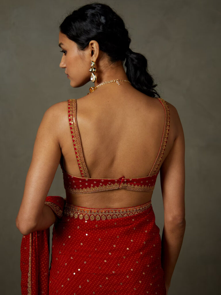 Backless Blouse with Dori Tie-up