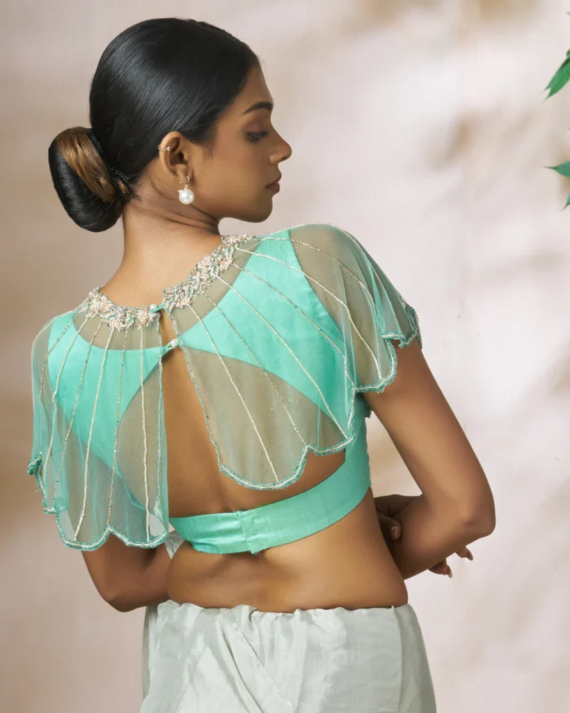 Cape Style Pot Neck Blouse