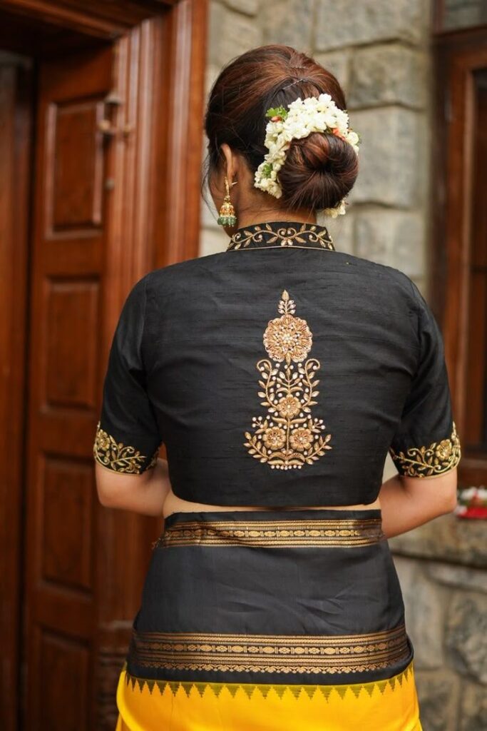 Close Neck Blouse Back Design