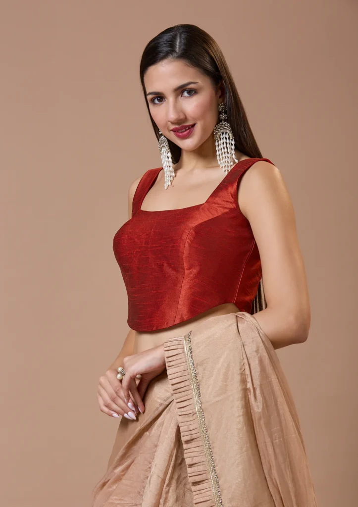 Corset-Style Padded Blouse